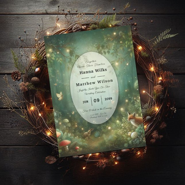 Emerald Green Enchanted Forest Wedding Invitation (Creator Uploaded)