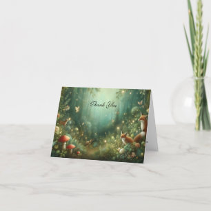 Emerald Green Enchanted Forest Wedding Thank You Card