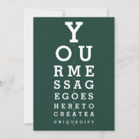 Emerald Green Eyesight Chart Custom Message