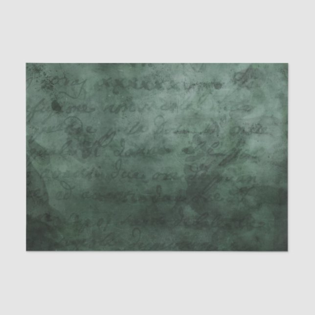 Emerald green faded printed parchment paper (Front)
