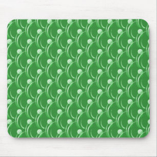 Emerald Green Fancy Swirls Mousepad
