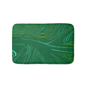 Emerald Green Faux Brocade Bath Mat