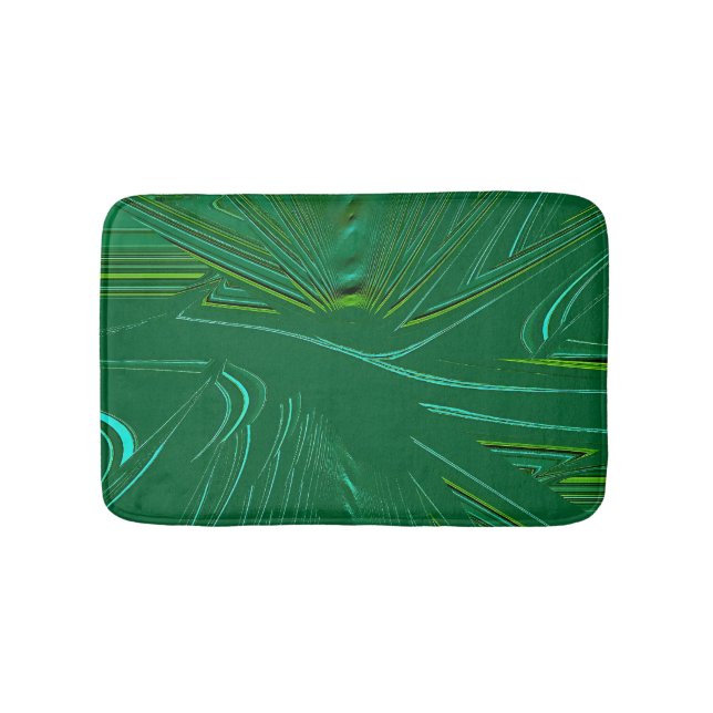 Emerald Green Faux Brocade Bath Mat (Front)