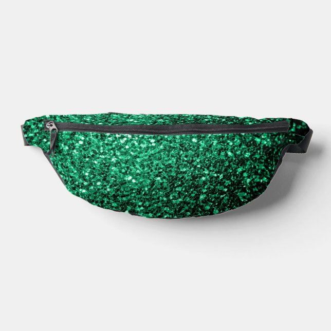 Emerald green faux glitter sparkles bum bags (Lay Down)