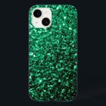 Emerald Green faux glitter sparkles Case-Mate iPhone 14 Case<br><div class="desc">Beautiful girly glamourous Smaragd green shiny glitter sparkles. Photo of Green sparkles not actual glitters!</div>