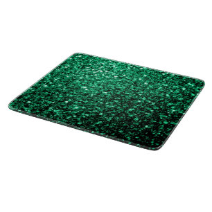 Emerald Green faux glitter sparkles Cutting Board