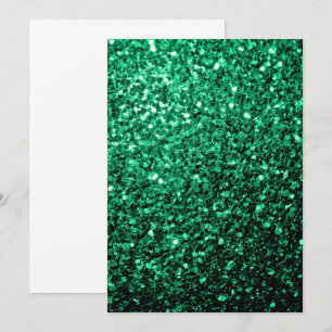 Emerald Green faux glitter sparkles Invitation