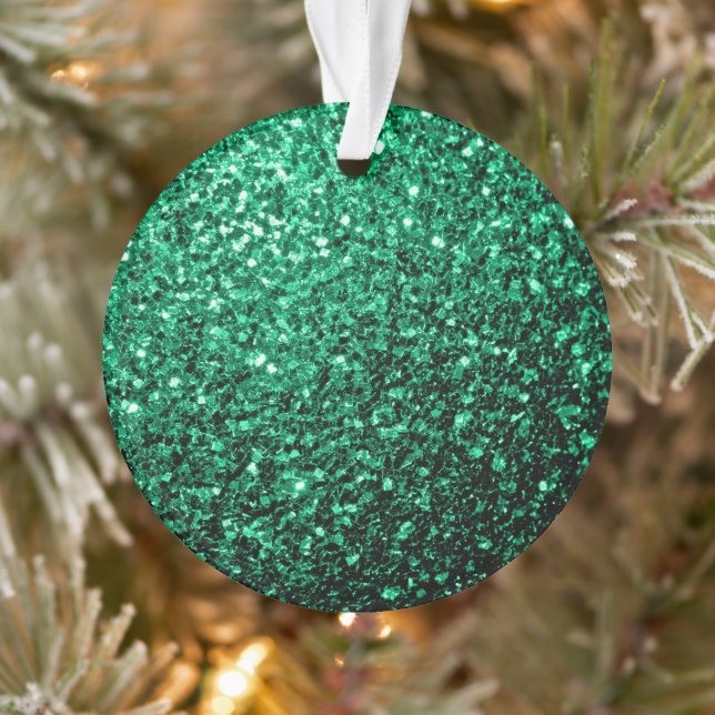 Emerald Green faux glitter sparkles Ornament (Tree)