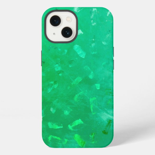 Emerald & Green Faux Glitter Texture iPhone Case (Back)