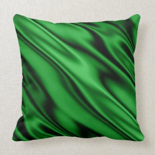 Emerald Green Faux Satin Diagonal Drape Cushion