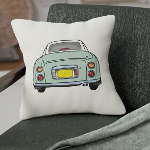 Emerald Green Figaro Car Cushion Throw Pillow