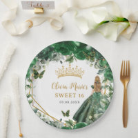 Emerald Green Floral Blonde Princess Sweet Sixteen