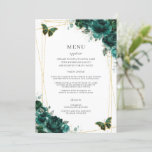 Emerald Green Floral Butterflies Quinceanera  Program<br><div class="desc">Designed to co-ordinate with our Emerald Green Floral collection, this elegant menu features watercolor emerald green flowers and butterflies. Personalise it with your own wording and details easily and quickly, simply press the customise it button to further re-arrange and format the style and placement of the text. Double sided. Great...</div>