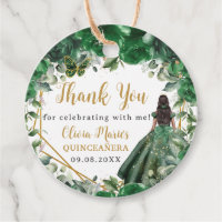 Emerald Green Floral Princess Quinceañera Sweet 16