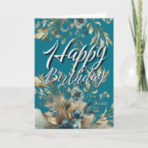 Emerald Green Floral Watercolor Boho Birthday Gree