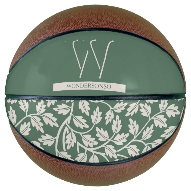 Emerald Green Flower Game Basketball (Front)