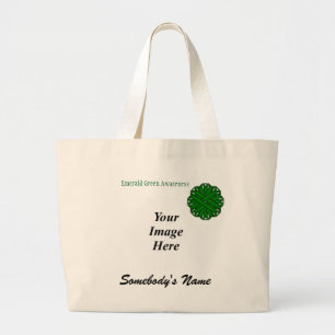 Emerald Green Flower Rbn Tmpl by Kenneth Yoncich Large Tote Bag