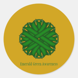 Emerald Green Flower Ribbon by Kenneth Yoncich Classic Round Sticker