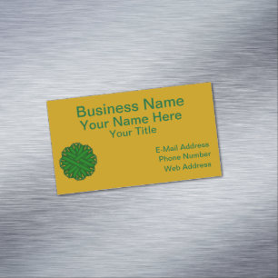 Emerald Green Flower Ribbon by Kenneth Yoncich Magnetic Business Card