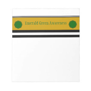 Emerald Green Flower Ribbon by Kenneth Yoncich Notepad
