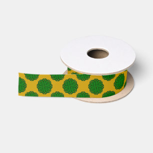 Emerald Green Flower Ribbon by Kenneth Yoncich Satin Ribbon