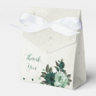 emerald green flowers botanical wedding  favour box