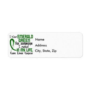 Emerald Green For Someone I Need Liver Cancer Return Address Label