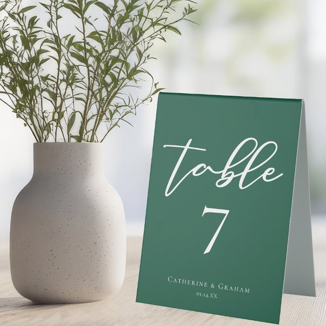 Emerald Green Forest Wedding Table Number (Creator Uploaded)