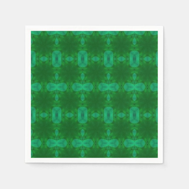 Emerald green geometric design napkin (Front)