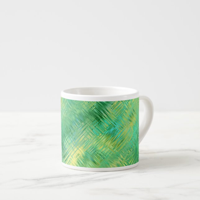 Emerald Green Glassy Texture Espresso Cup (Front Right)