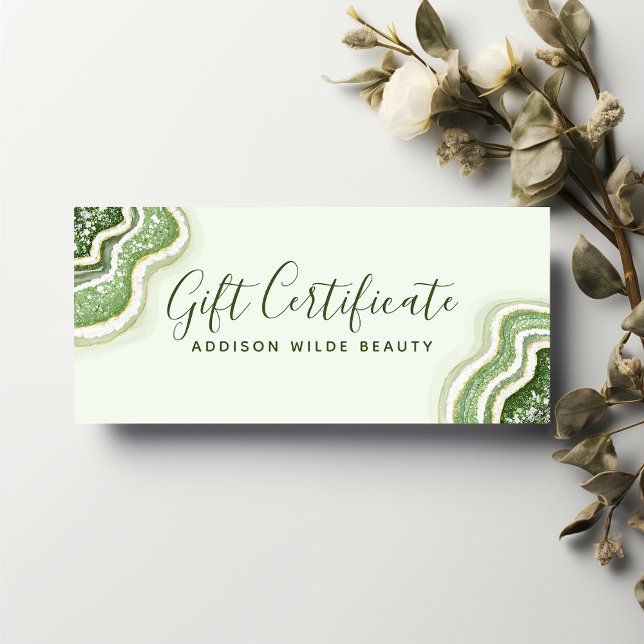 Emerald Green Glitter Agate Geode Gift Certificate (Creator Uploaded)