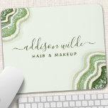 Emerald Green Glitter Agate Geode Luxe Chic Mouse Pad<br><div class="desc">Emerald Green Glitter Agate Geode Luxe Chic Mouse Pad. Perfect for makeup artists,  hair stylists,  cosmetologists,  and more!</div>