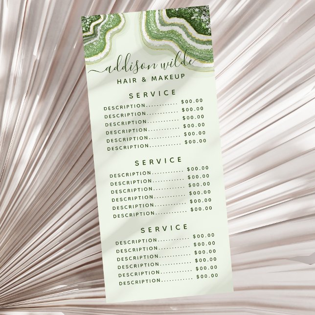 Emerald Green Glitter Agate Geode Luxe Chic Rack Card (Creator Uploaded)