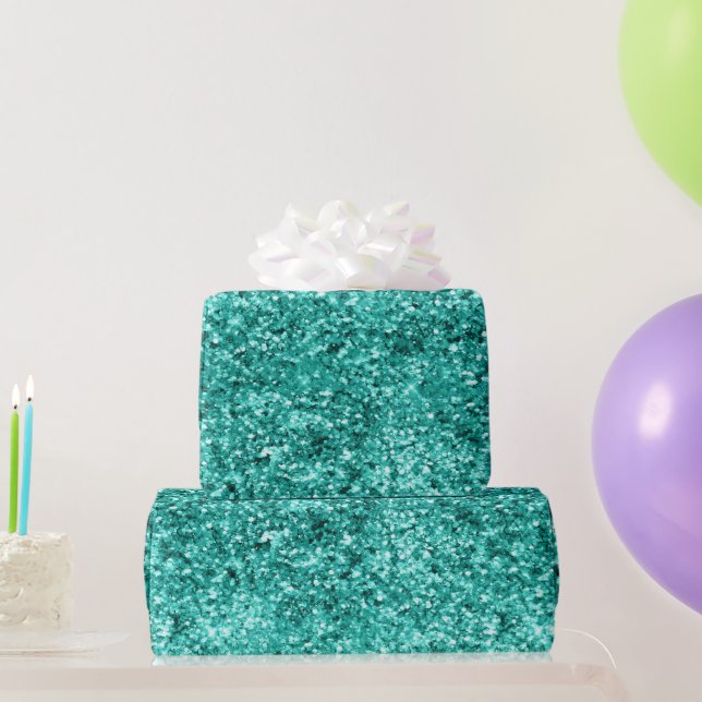 Emerald Green Glitter Birthday Wrapping Paper (Party Gifts)