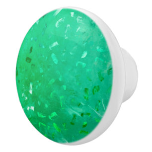 Emerald Green Glitter Ceramic Knob