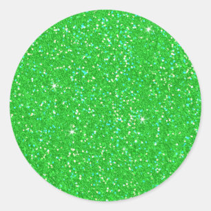 Emerald Green Glitter Effect Sparkle Classic Round Sticker