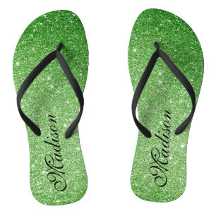 Emerald Green Glitter Glitz & Glam Personalised Fl Thongs