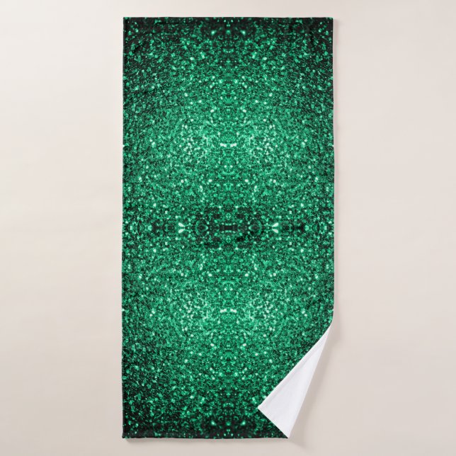 Emerald Green glitter sparkles Bath Towel (Bath Towel)