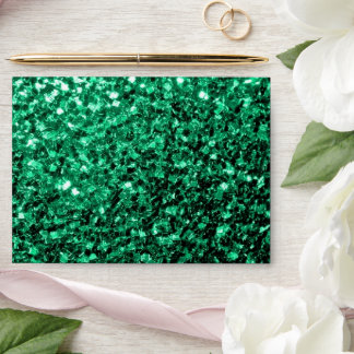Emerald Green glitter sparkles print Envelope