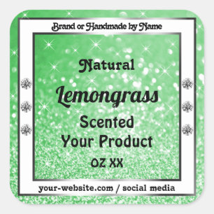 Emerald Green Glitter with Diamonds Product Labels