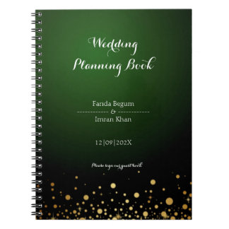 Emerald Green Glitzy Wedding Planning Book