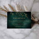 Emerald Green & Gold Botanical Elegant Wedding Enclosure Card<br><div class="desc">Emerald Green & Gold Botanical Elegant Wedding Enclosure Card</div>