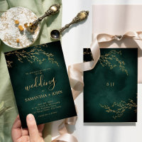 Emerald Green & Gold Botanical Elegant Wedding
