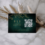 Emerald Green & Gold Botanical QR Code Wedding RSVP Card<br><div class="desc">Emerald Green & Gold Botanical QR Code Wedding RSVP Card</div>
