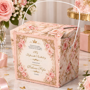 Emerald Green Gold Butterfly Quinceañera 15th Favour Box