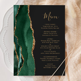 Emerald Green Gold Dark Wedding Menu