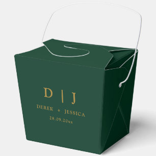 Emerald Green & Gold Elegant Luxury Wedding Favou Favour Box