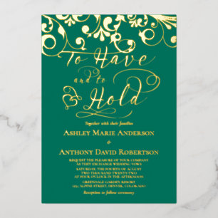 Emerald Green Gold Foil To Have To Hold Wedding