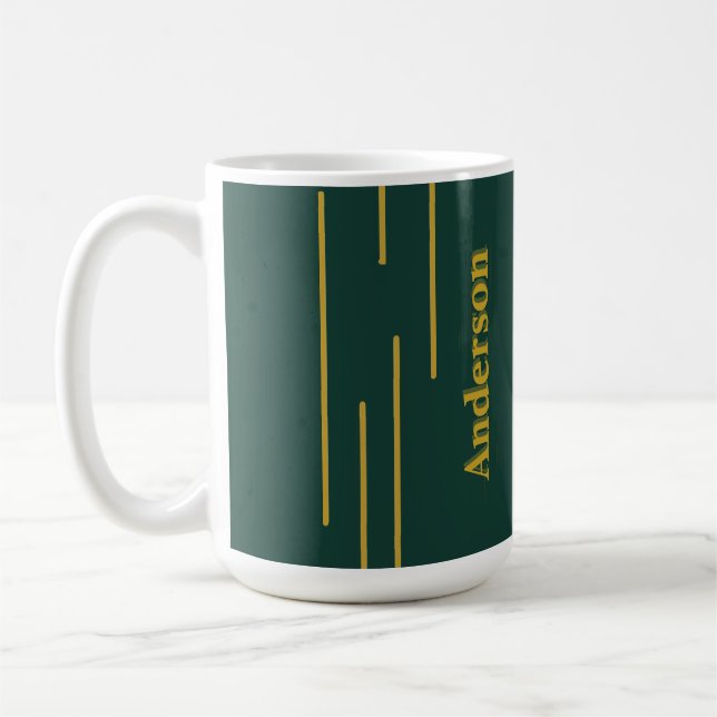 Emerald Green Gold Geometric Custom  Mug (Left)