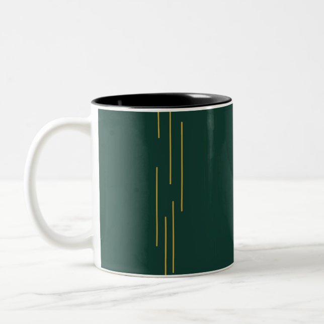 Emerald Green Gold Geometric Mug (Left)